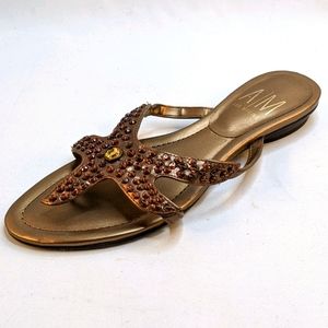 Ann Marino starfish copper beaded Vienna sandals